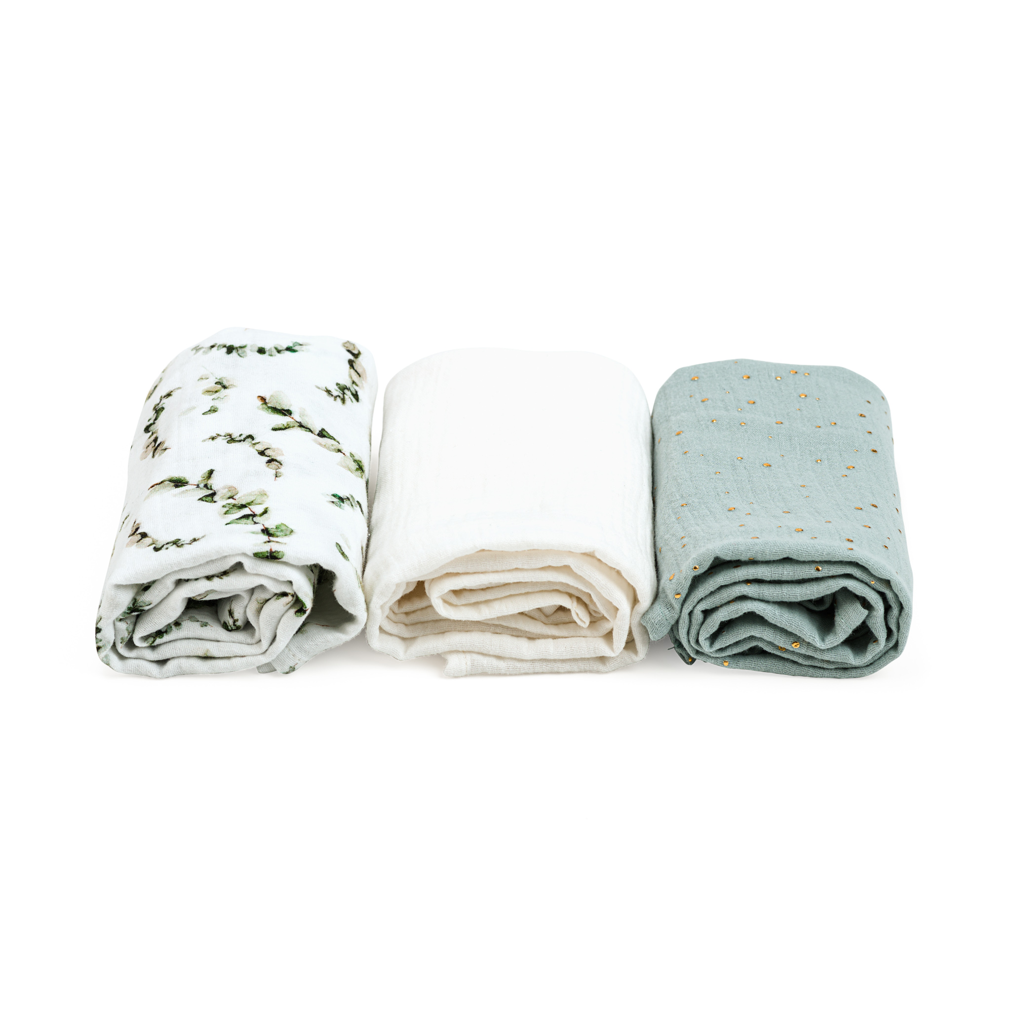 Mulltücher 60 x 60 cm - 3er Set  - Eucalyptus