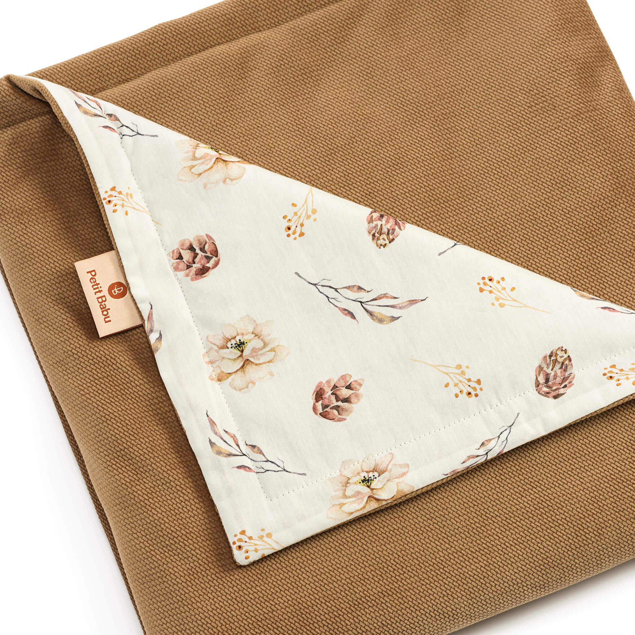 Braune Decke - Winter Blumen